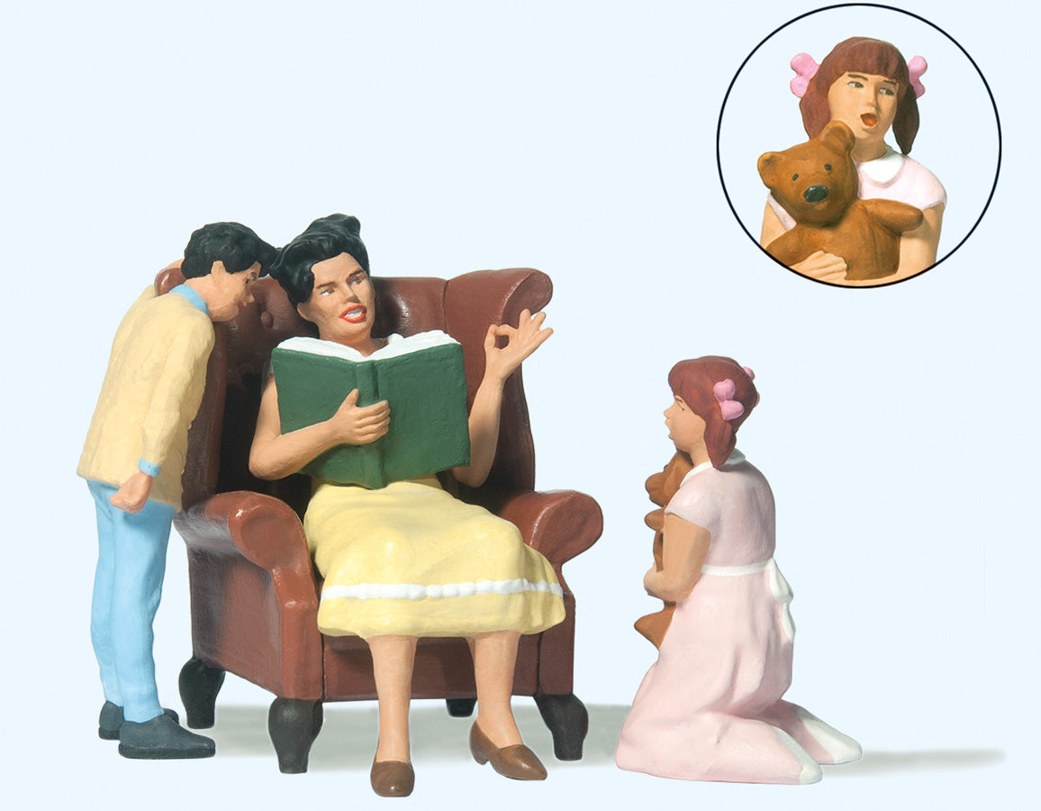 Preiser 44937 G Scale Woman Reading Aloud to Children