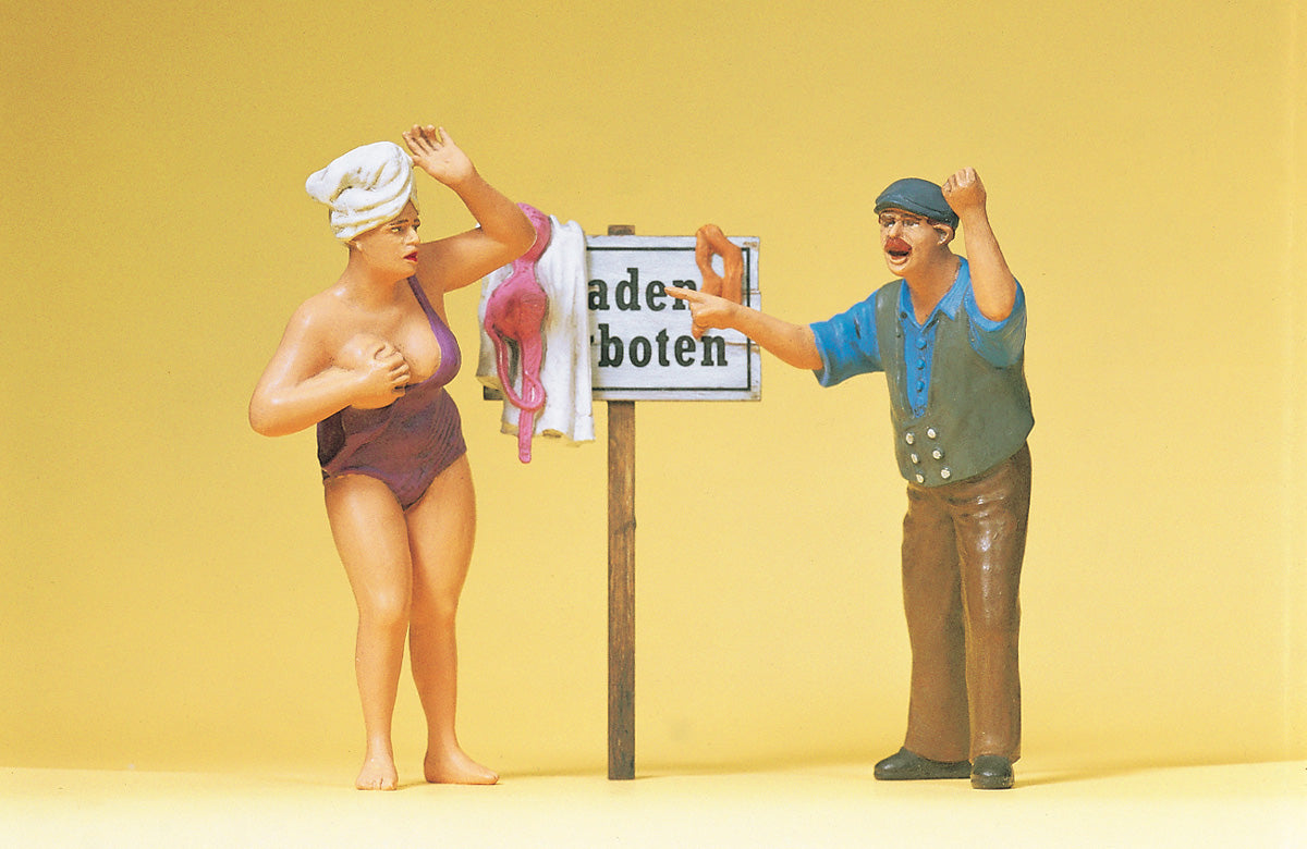 Preiser 45128 G Scale No Swimming Figure Set