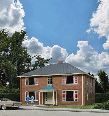 Walthers Cornerstone 3781 HO Four-Unit Brick Apartment Kit