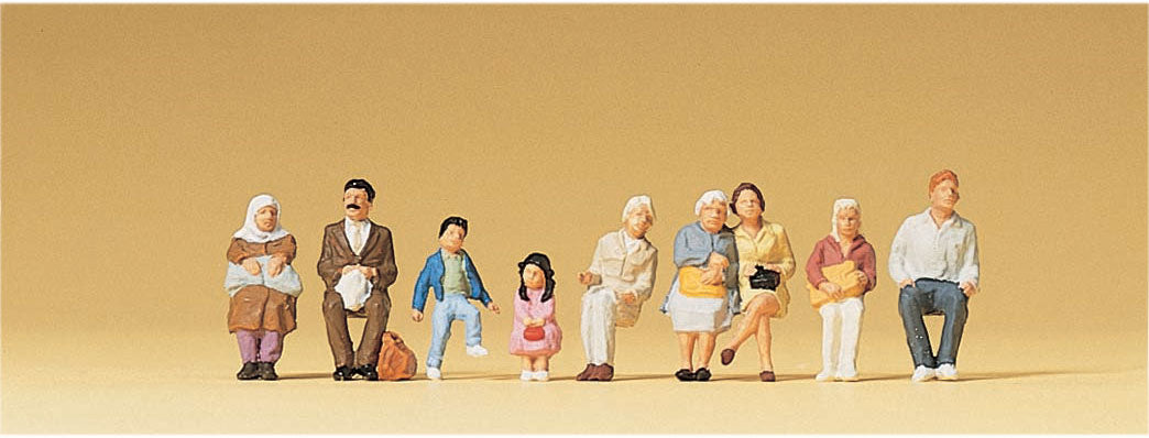 Preiser 10385 HO Scale Seated Passengers Bus #2 Figures