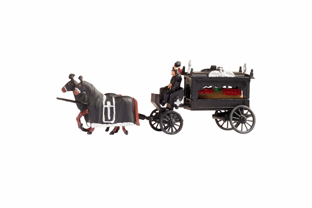 Noch 16714 HO Scale Hearse Carriage with 2-Horse Team