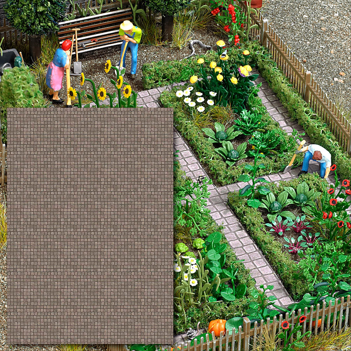 Busch 7427 HO Scale Natural Stone Pavement Panels, pkg(2)