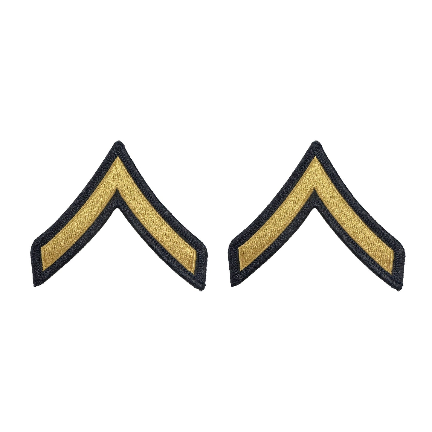 U.S. Army E2 Private Gold on Blue Sew-on - Large/Male