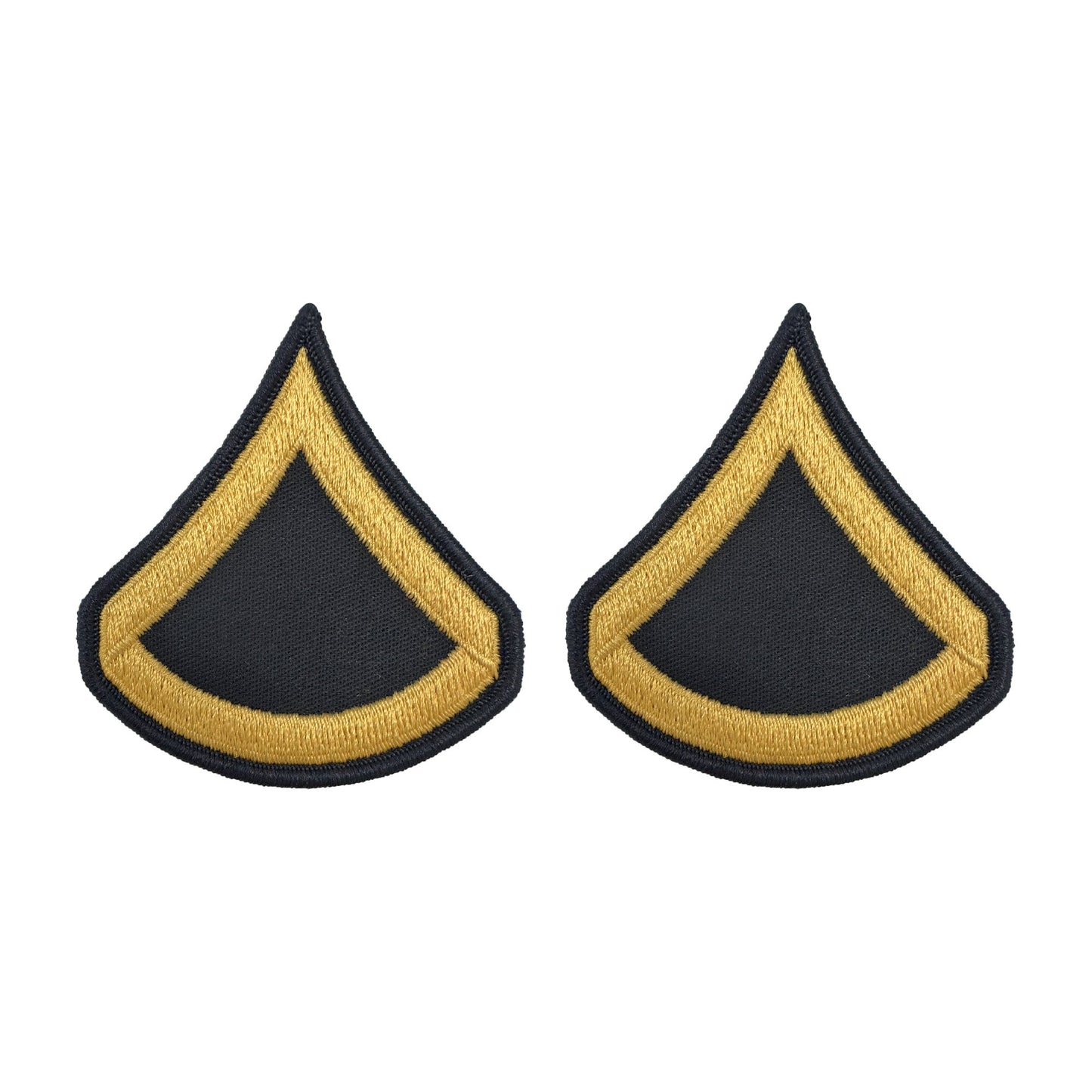 US Army E3 Private First Class Gold on Blue Sew-on - Large/Male