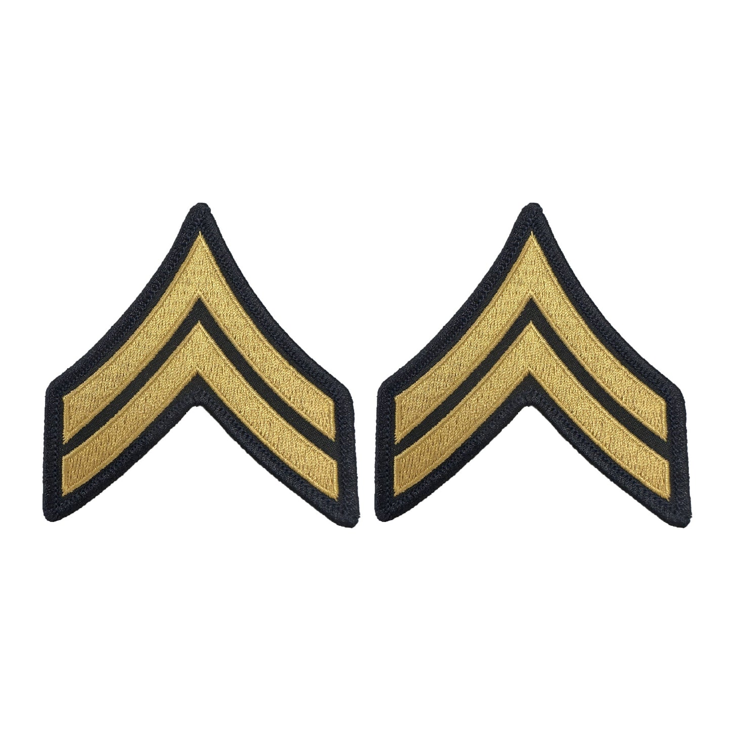 U.S. Army E4 Corporal Gold on Blue Sew-on - Large/Male