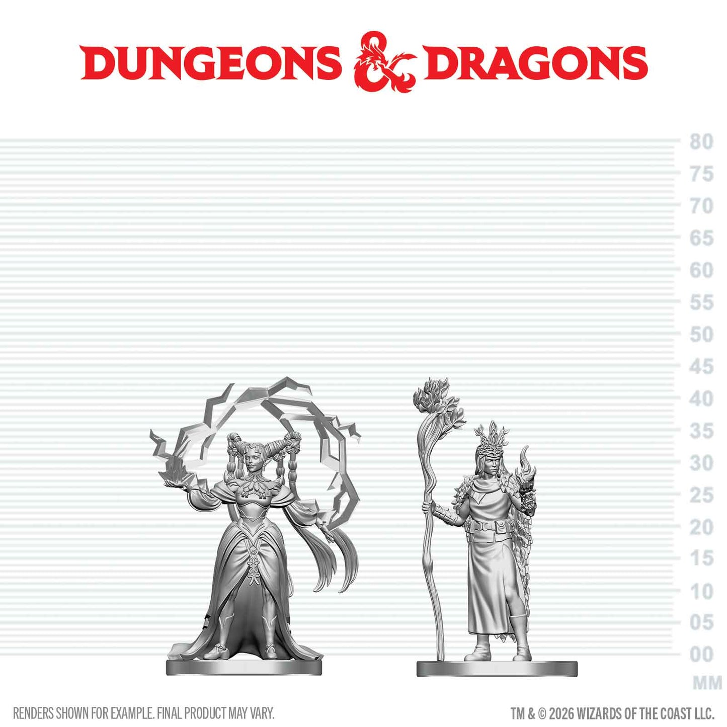 D&D: Nolzur's Marvelous Unpainted Miniatures - Human Druid & Elf Sorcerer