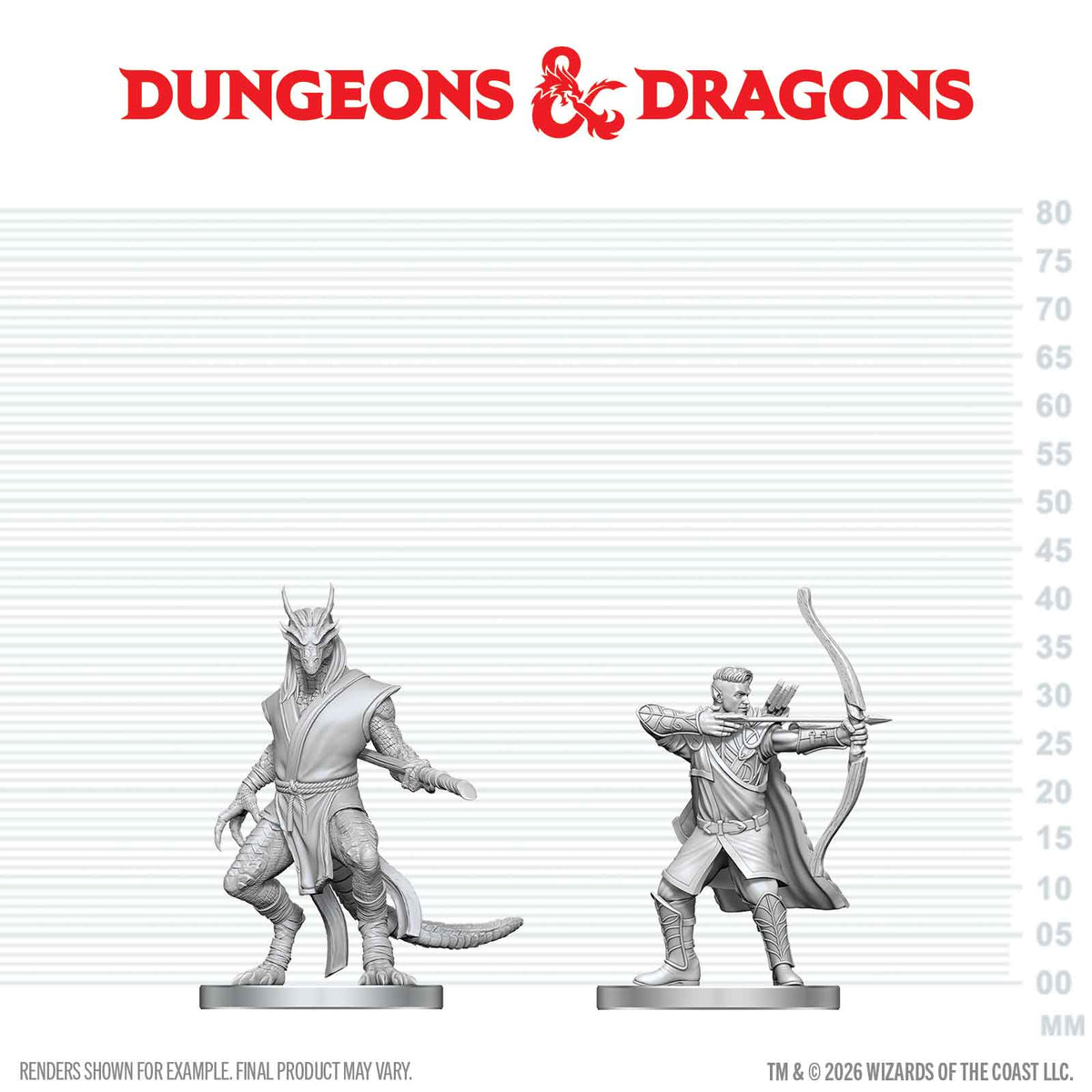 D&D: Nolzur's Marvelous Unpainted Miniatures - Elf Ranger & Dragonborn Monk