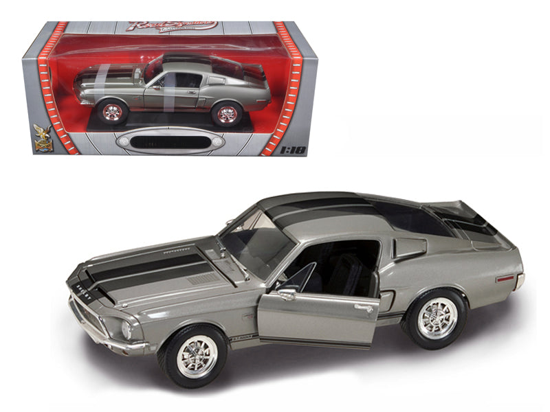 1968 Shelby GT 500KR Silver 1/18 Diecast Model Car by Road Signature free shipping USA