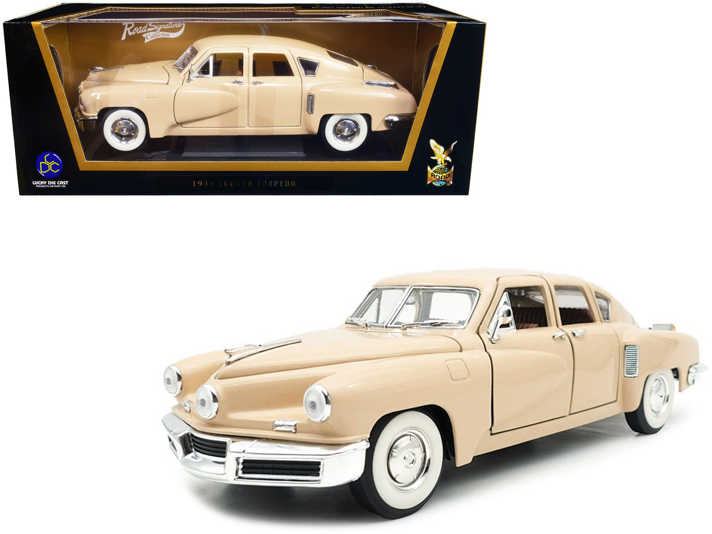 1948 Tucker Torpedo Cream 1/18 Diecast Model Car by Road Signature free shipping USA