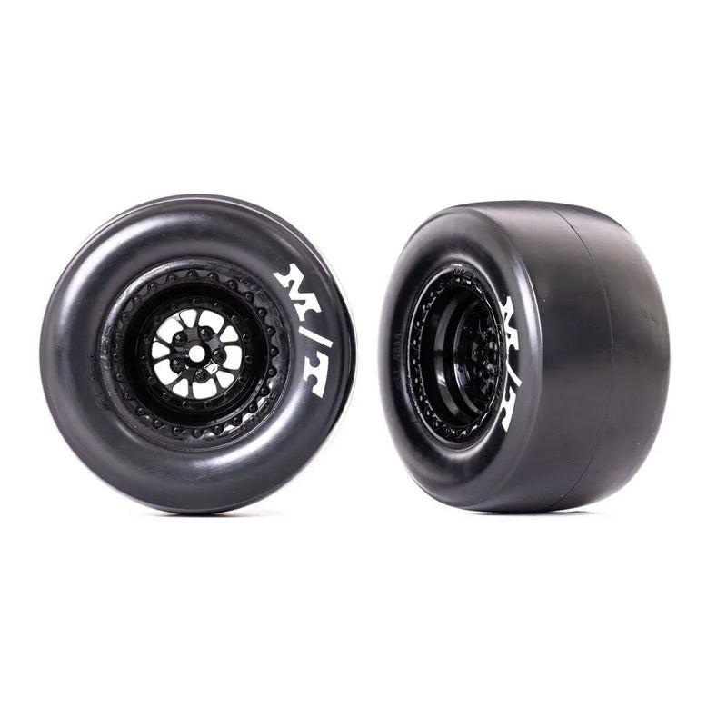 Traxxas TRA9476 Drag Slash Rear Tires w/ Weld Gloss Black Wheels (Sticky) (2)