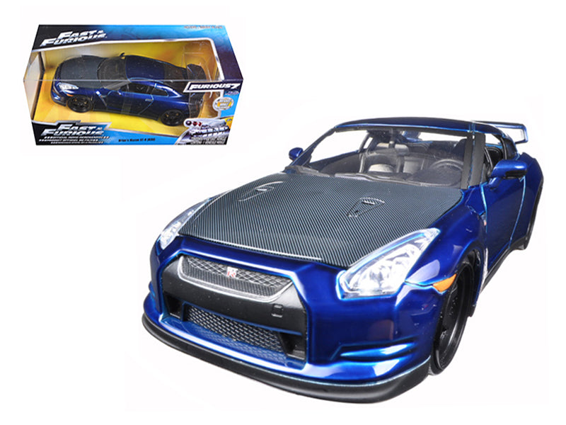 Brian's 2009 Nissan GTR R35 Blue "Fast & Furious 7" Movie 1/24 Diecast Model Car by Jada free shipping USA
