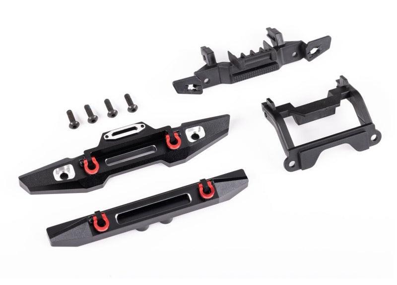Traxxas 9734X - Bumper, front (1), rear (1), aluminum (black-anodized) Defender