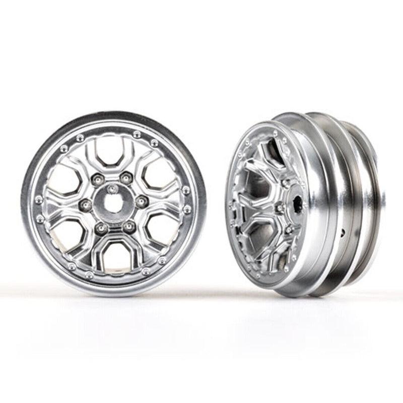 Traxxas 9770-SATIN TRX-4M Multi-Spoke Wheels 1.0'' Satin Chrome (2)