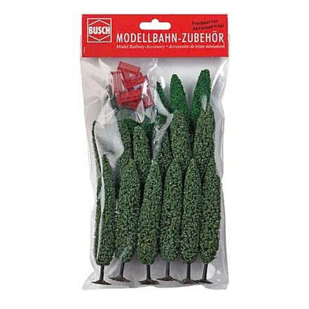 Busch 9751 HO Scale Poplar Trees and 10 Park Benches -- 2-15/16 to 4-3/4" 7.5 to 12cm Tall pkg(18)