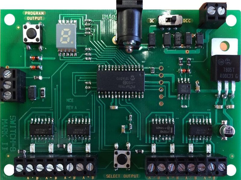 NCE 524-151 Switch8-Mk2 Accessory Decoder Controls 8 Tortoise Switch Machines