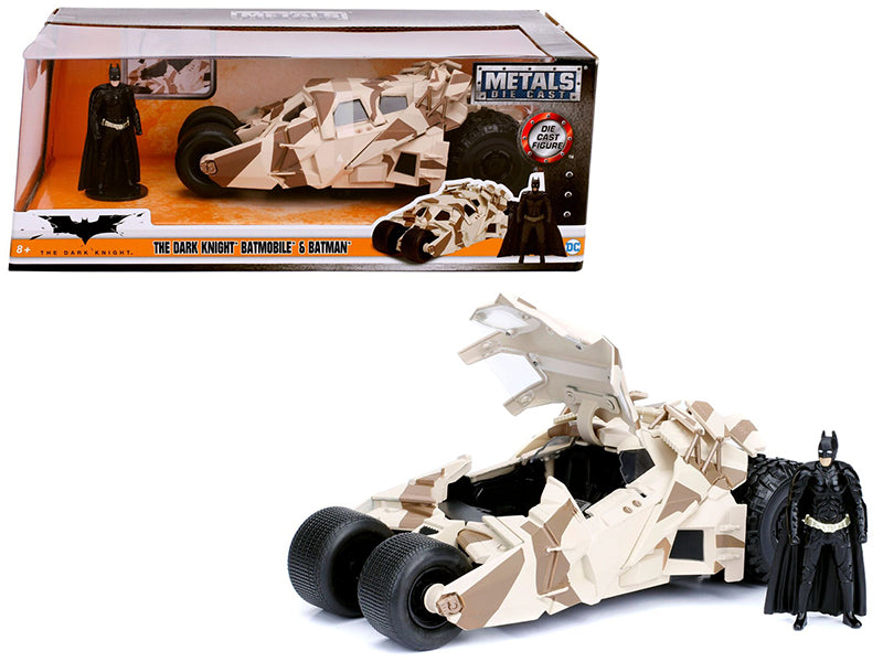 "The Dark Knight" Batmobile with Batman Diecast Figure Camouflage Version "DC Comics" Series 1/24 Diecast Model Car by Jada free shipping USA