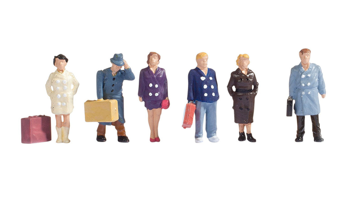 Noch 15219 HO Scale Passengers with Luggage Set #2, 6 pcs
