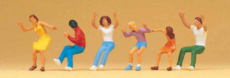Preiser 24664 HO Scale Chairoplane Rider Figure Set