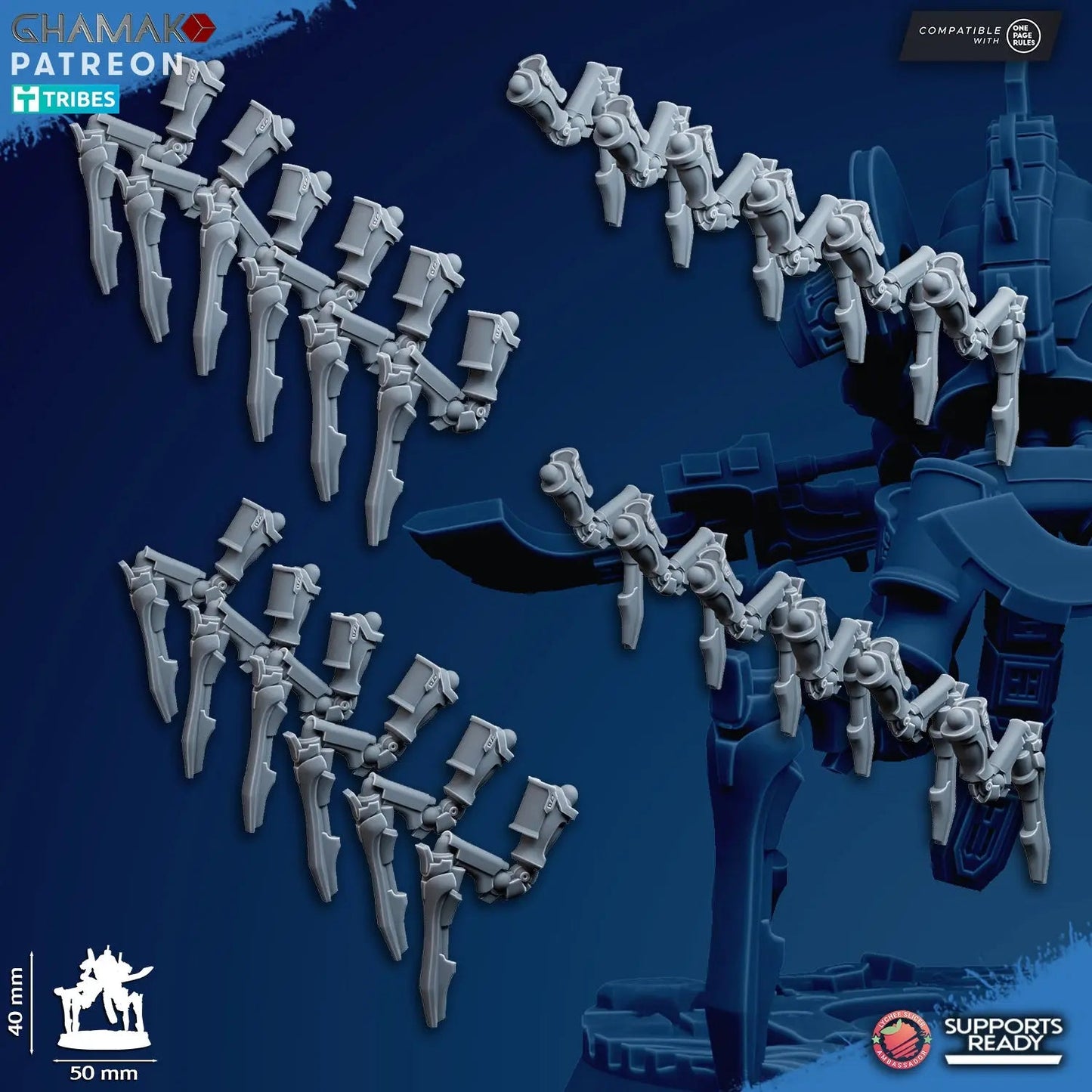Vanquishers by Ghamak: Sci-fi 28/32mm Heroic Scale Miniature, 40mm tall, 7 Units