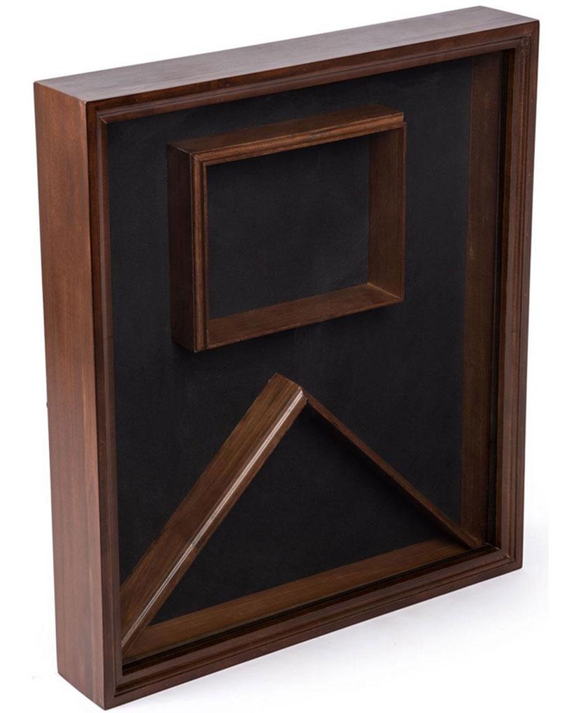 Flag Display Case with Glass Front and Certificate Holder, Velvet Backing – Cherry.