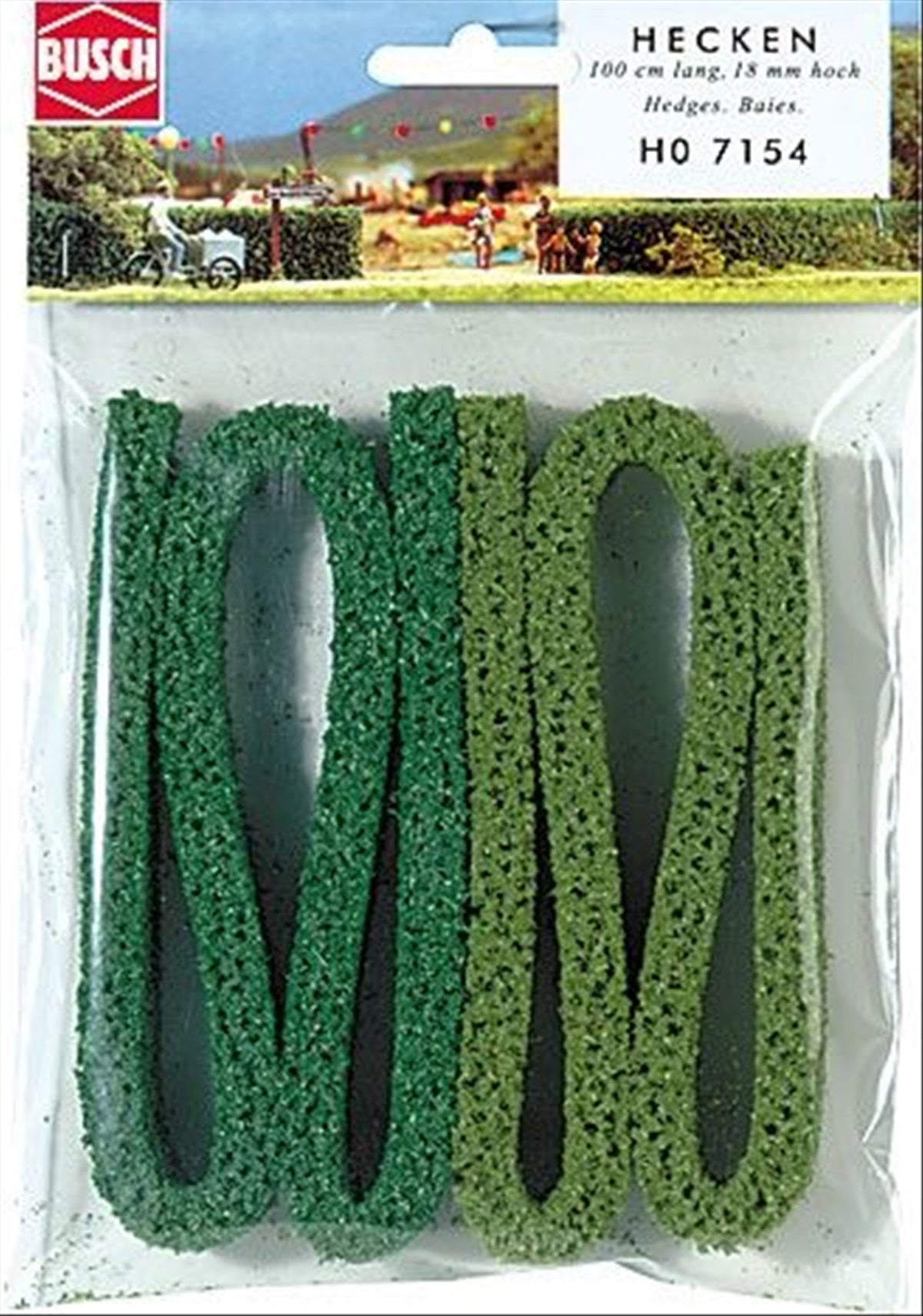 Busch 7154 HO/TT Scale Structured Moss Hedge, Light & Medium Green