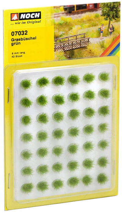 Noch 7032 All Scale Green Grass Tufts Mini Set, 6mm, 42 Pieces