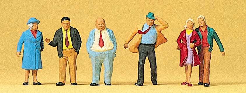Preiser 10124 HO Scale Senior Citizens Passers-By Figure Set