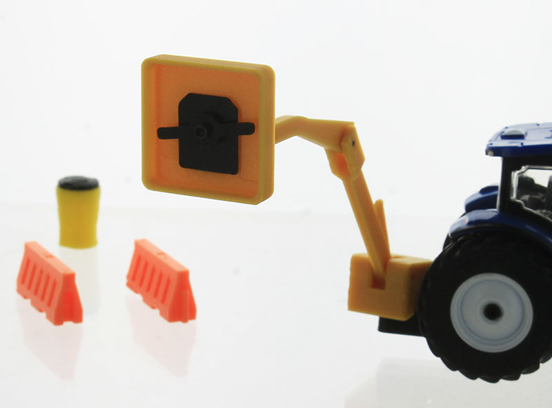 3D To Scale 64-358-Y 1/64 Boom Brush Cutter Tractor Mounted Yellow