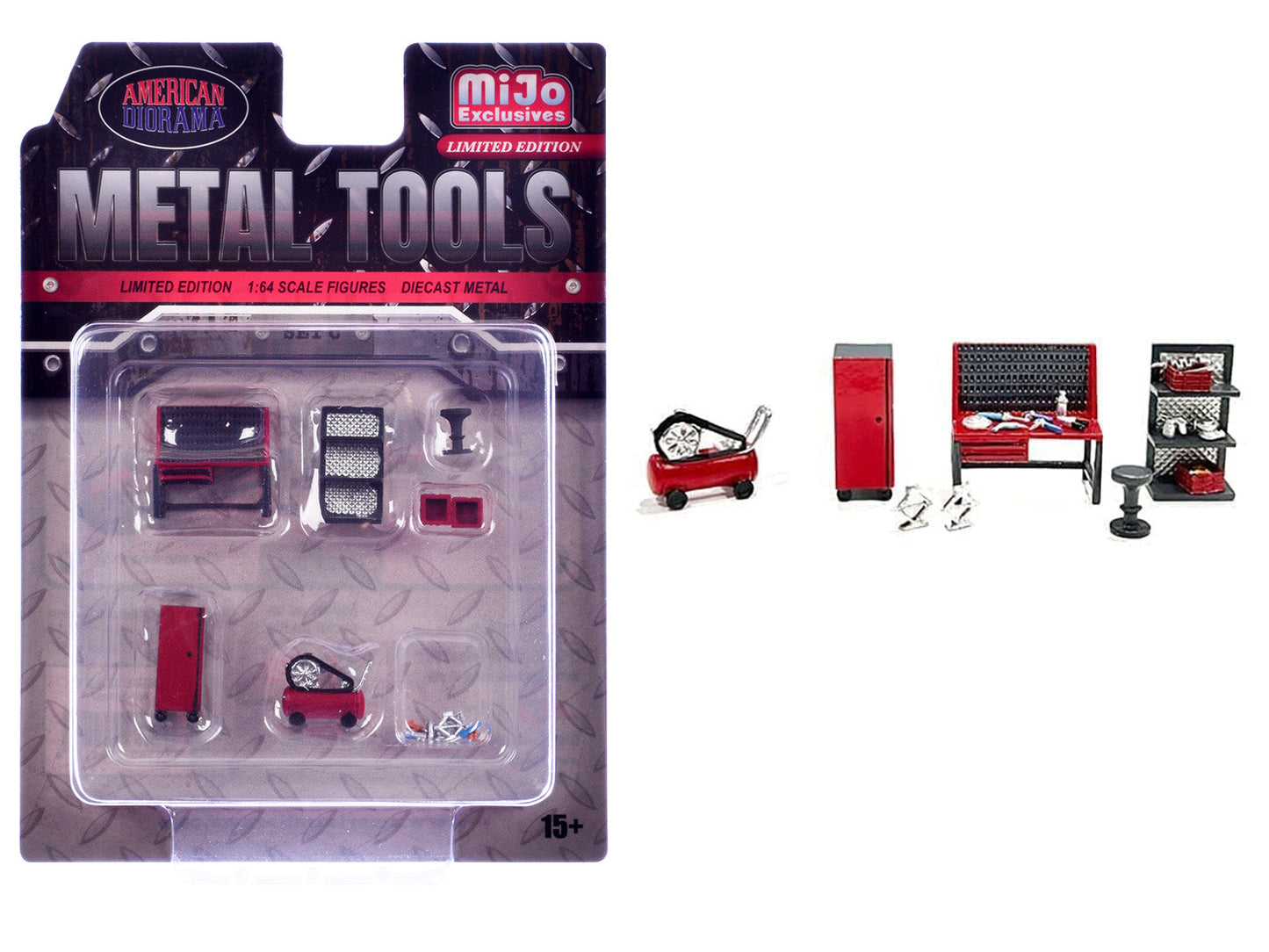 "Metal Tools" Set C of 7 Pieces Limited Edition 1/64 Scale Models by American Diorama free shipping USA