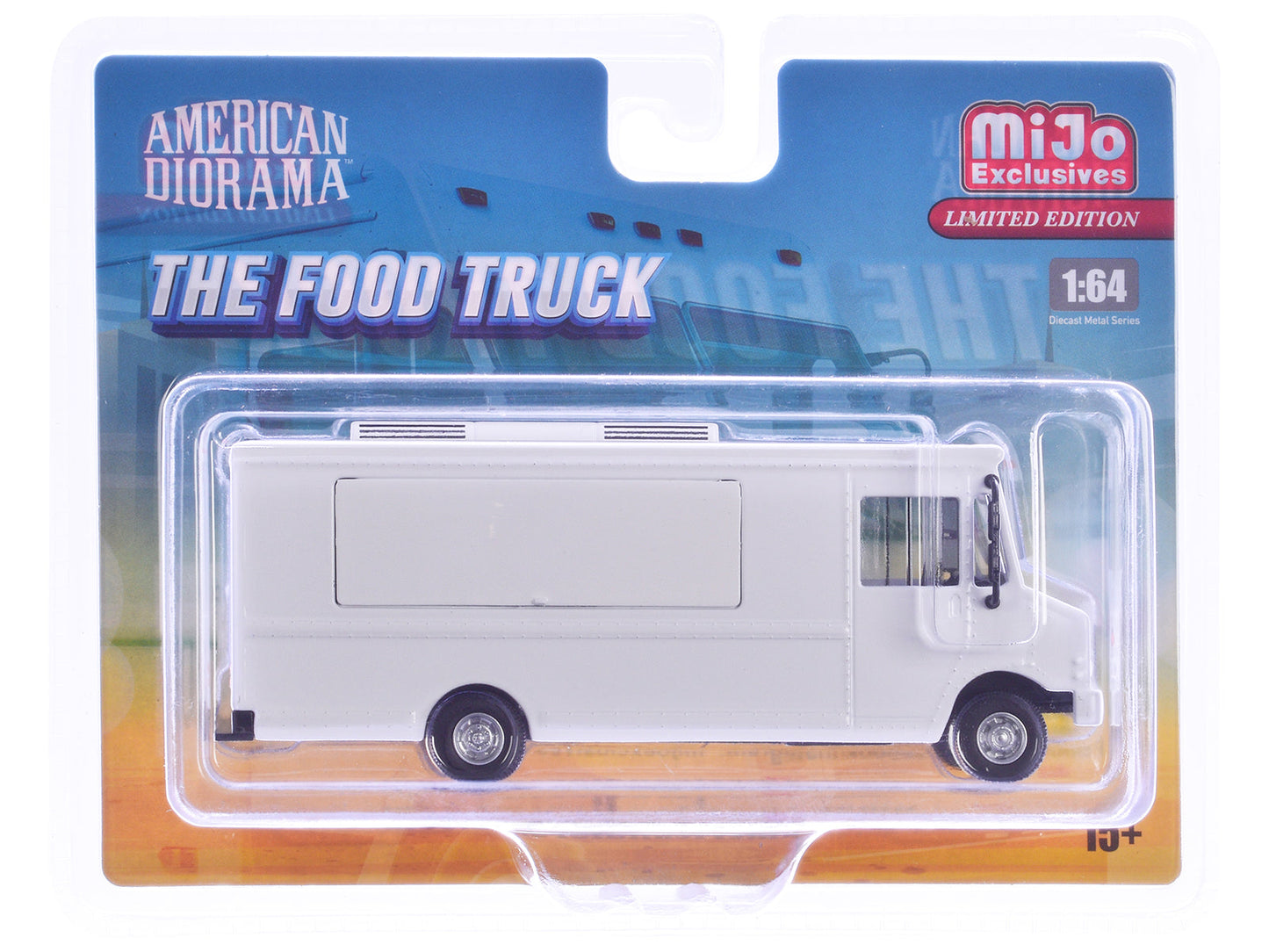 Food Truck Plain White with Graphics 1/64 Diecast Model by American Diorama free shipping USA