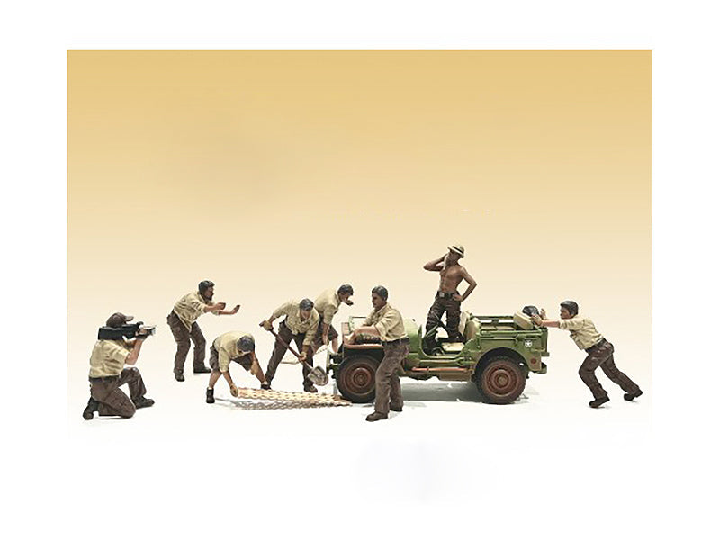 "4X4 Mechanic" 8 piece Figure Set for 1/18 scale models by American Diorama free shipping USA