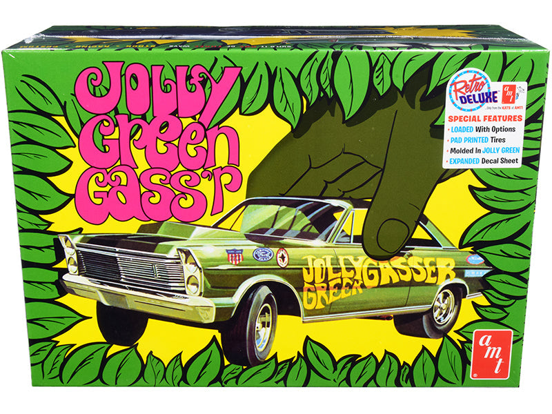 Skill 2 Model Kit 1965 Ford Galaxie "Jolly Green Gasser" 3-in-1 Kit 1/25 Scale Model by AMT free shipping USA