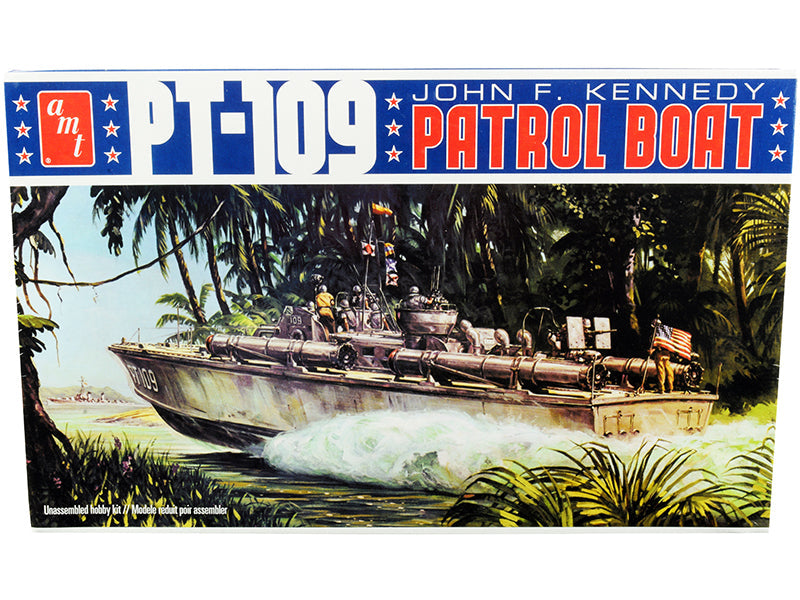 Skill 2 Model Kit PT-109 John F. Kennedy World War II Patrol Boat 1/64 Scale Model by AMT free shipping USA