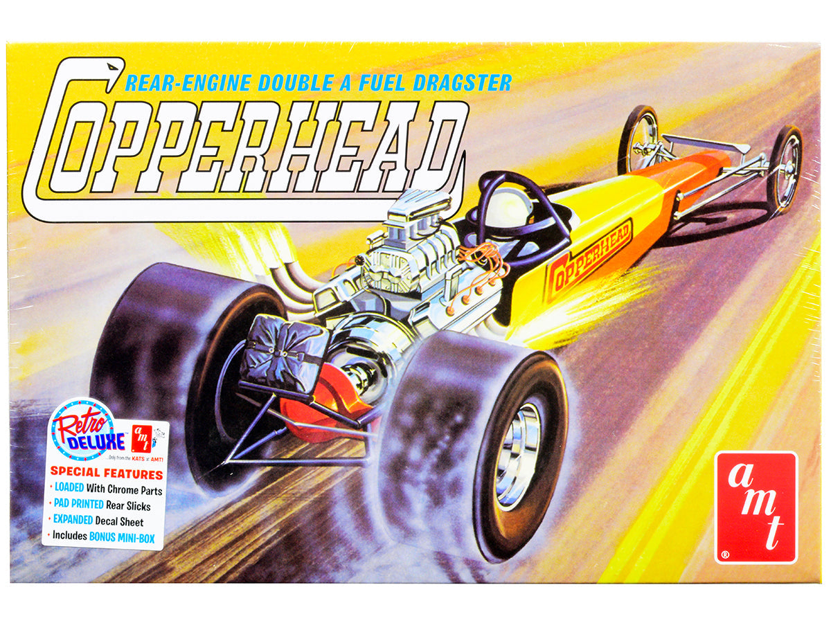 Skill 2 Model Kit 1934 Copperhead Rear-Engine Double A Fuel Dragster 1/25 Scale Model by AMT free shipping USA