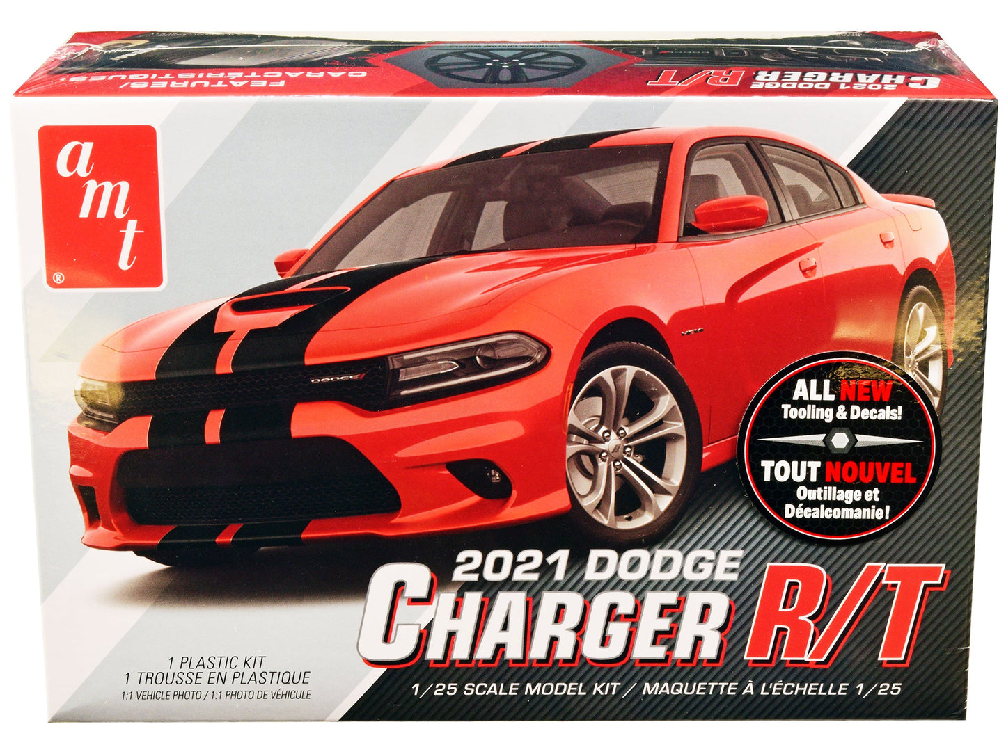 Skill 2 Model Kit 2021 Dodge Charger R/T 1/25 Scale Model by AMT free shipping USA