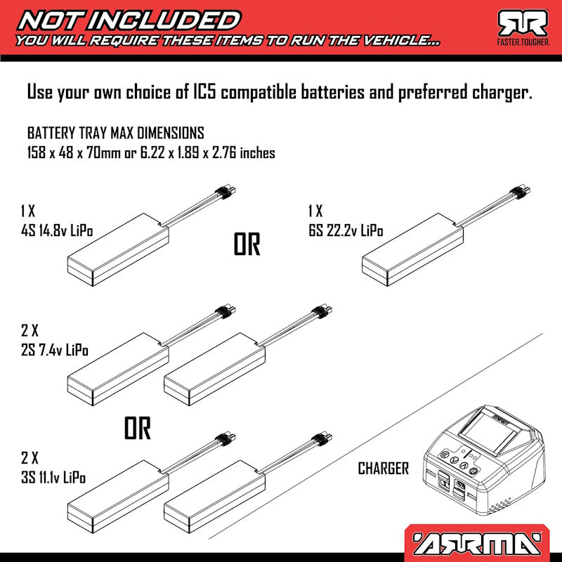 ARRMA - ARA8611V6T2 1/8 NOTORIOUS 6S V6 4X4 BLX Brushless Stunt Truck RTR, Black