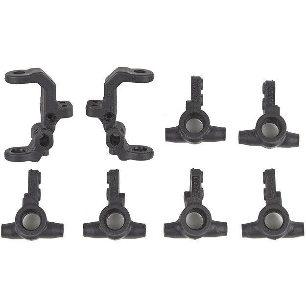 Team Associated ASC92415 RC10B7 FT Caster and Steering Blocks, Carbon