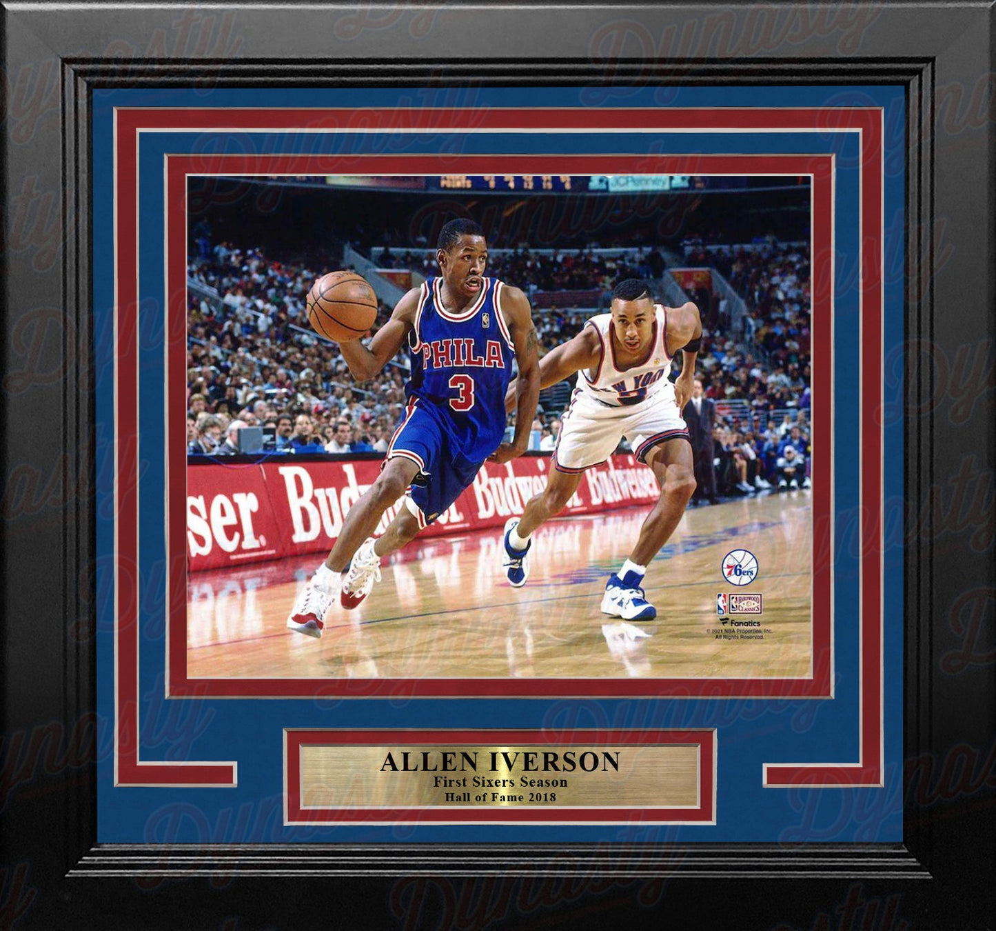 Allen Iverson Rookie Year Action Philadelphia 76ers 8" x 10" Framed Basketball Photo