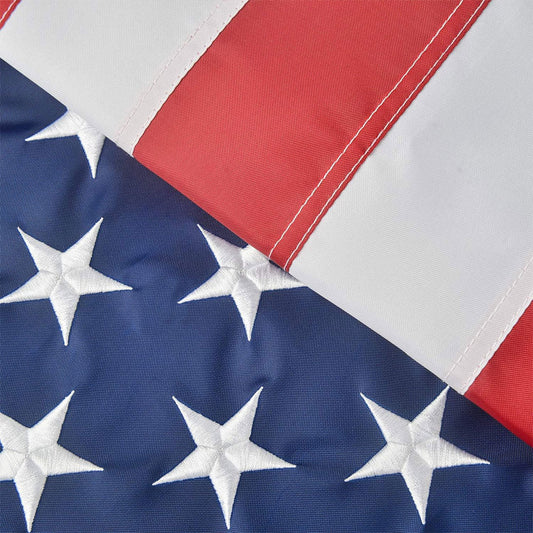 American Flag 8x10 Ft, Large American Flags for Outside, US USA Flag with Oxford Nylon Material, Vivid Color, Sewn Stripes, Brass Grommets, Embroidered Stars, Perfect for Indoor/Outdoor High Wind Use