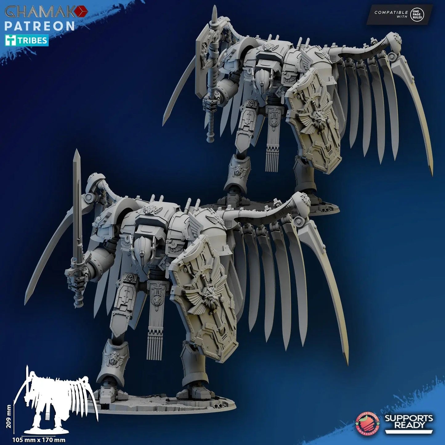 Angelic Titan by Ghamak 28/32mm Scale Miniature, 209x170mm