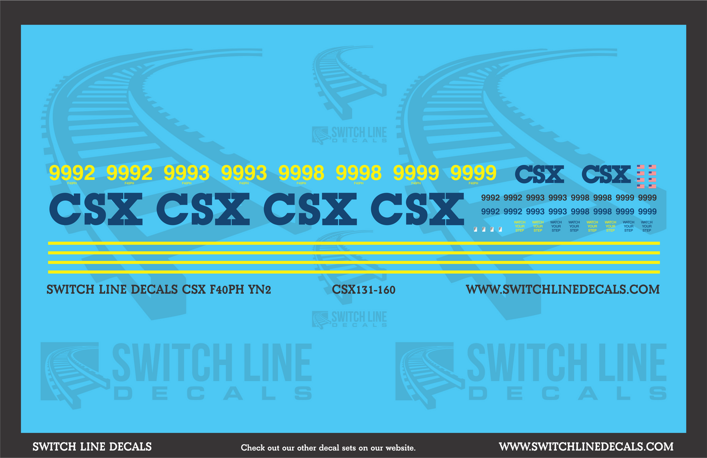 N Scale CSX F40PH YN2 Locomotive Decal Set