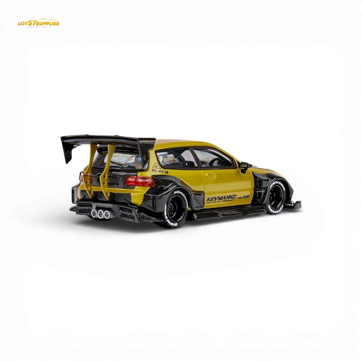 DCM Kevmannz Civic EG Ver.1 Gold Carbon Fiber Long Tail 1:64