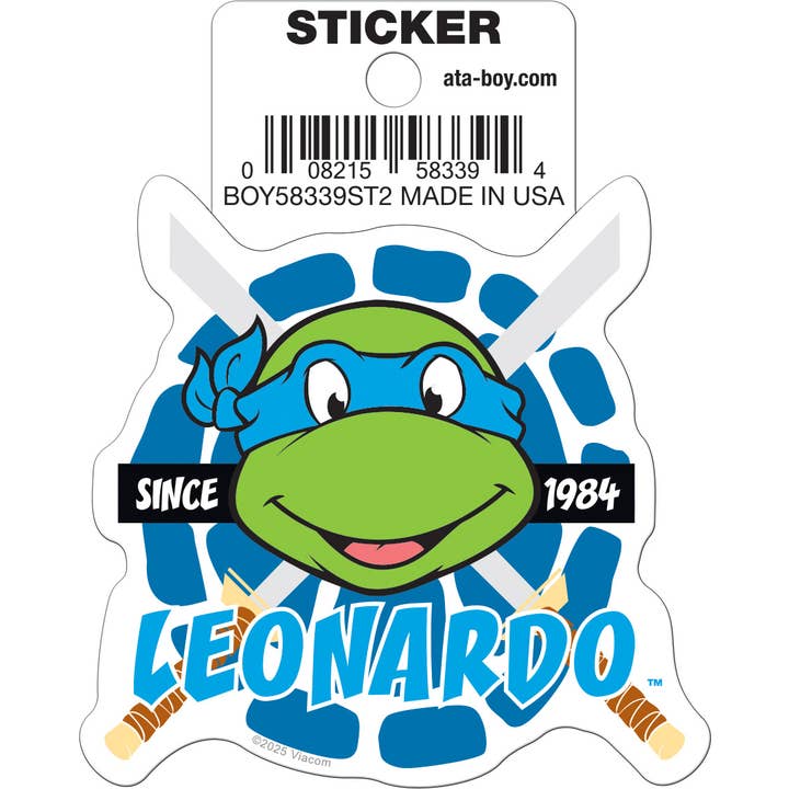 Teenage Mutant Ninja Turtles: Leonardo Head Die Cut Vinyl Sticker - 3"