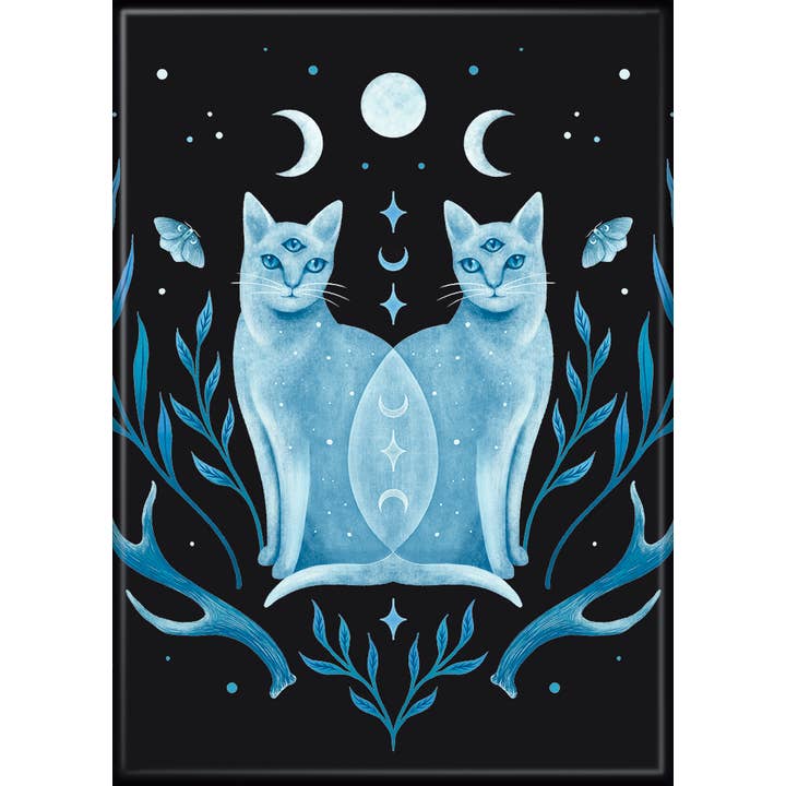 Episodic Drawing: Symmetrical Two Cat Magnet
