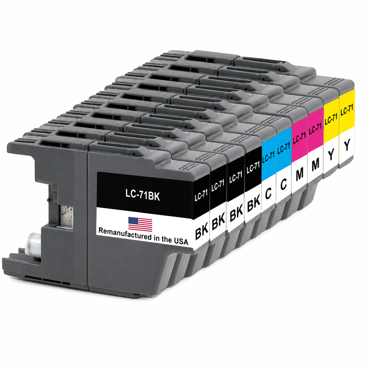 U.S. Remanufactured for Brother LC71 4 Black / 2 Each Color Ink Cartridges 10-pack