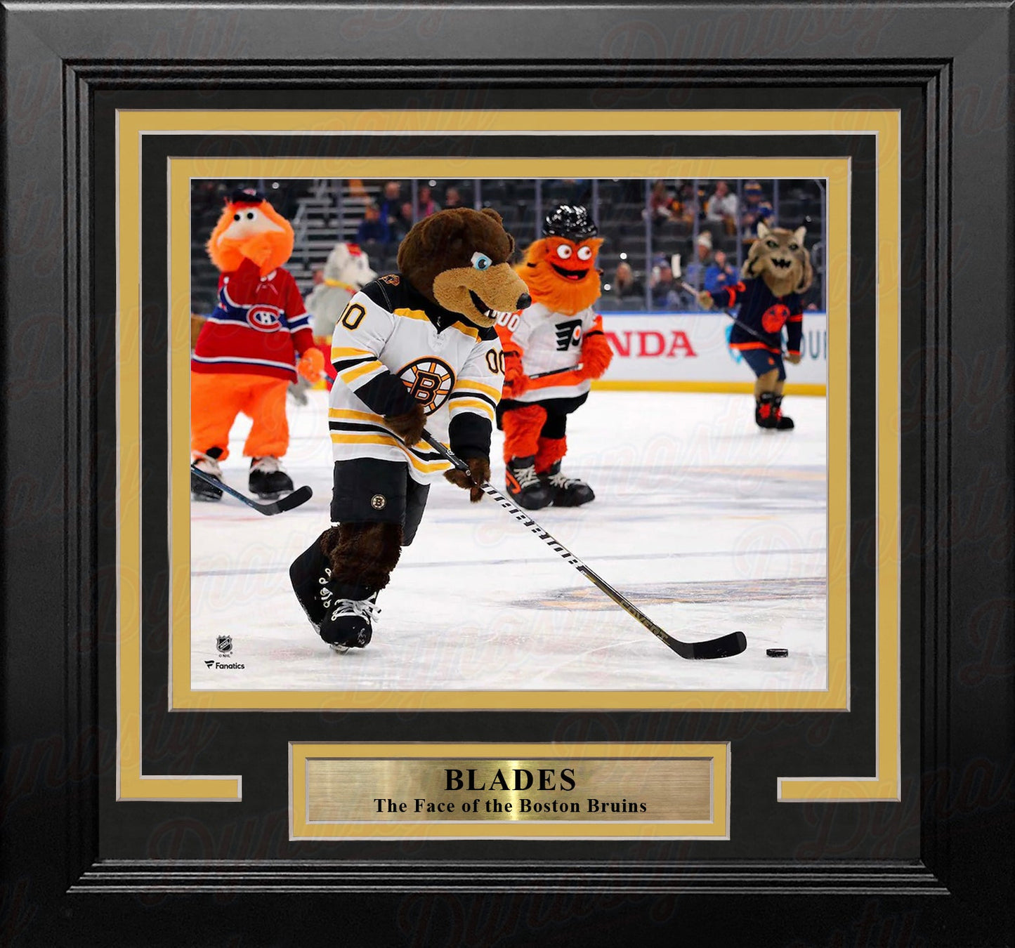 Blades Skating on the Ice Boston Bruins 8" x 10" Framed Mascot Photo