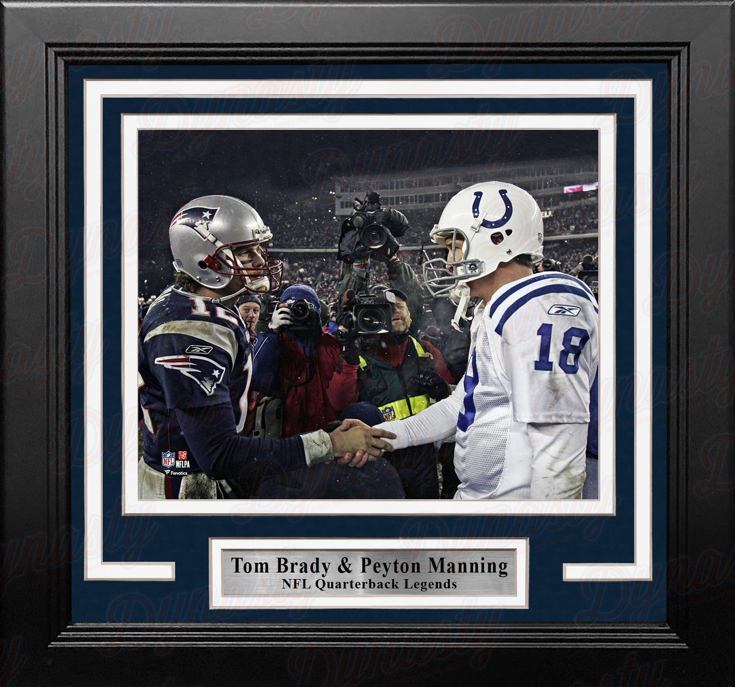Tom Brady and Peyton Manning 8" x 10" Quarterback Legends Framed Football Photo