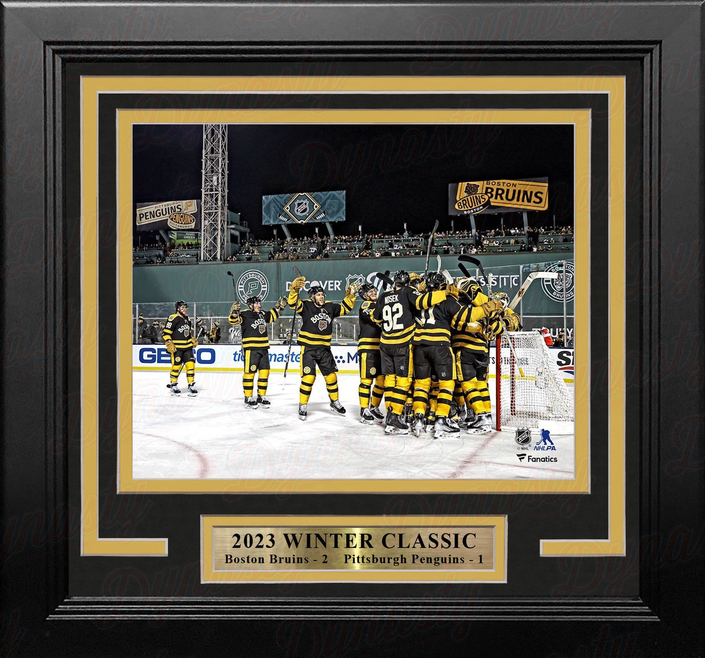 Boston Bruins 2023 Winter Classic Champions Team Celebration 8" x 10" Framed Hockey Photo