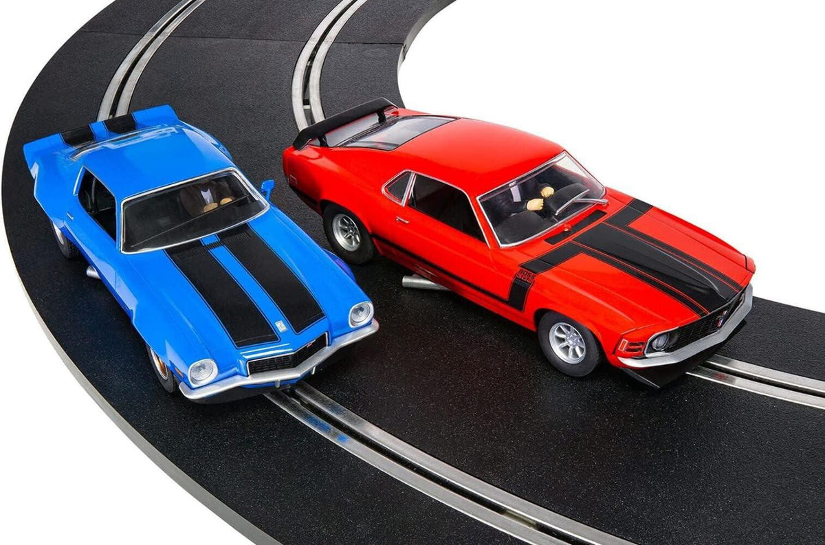 Scalextric American Street Dual Camaro Ford Mustang 1/32 Slot Car Set C1429