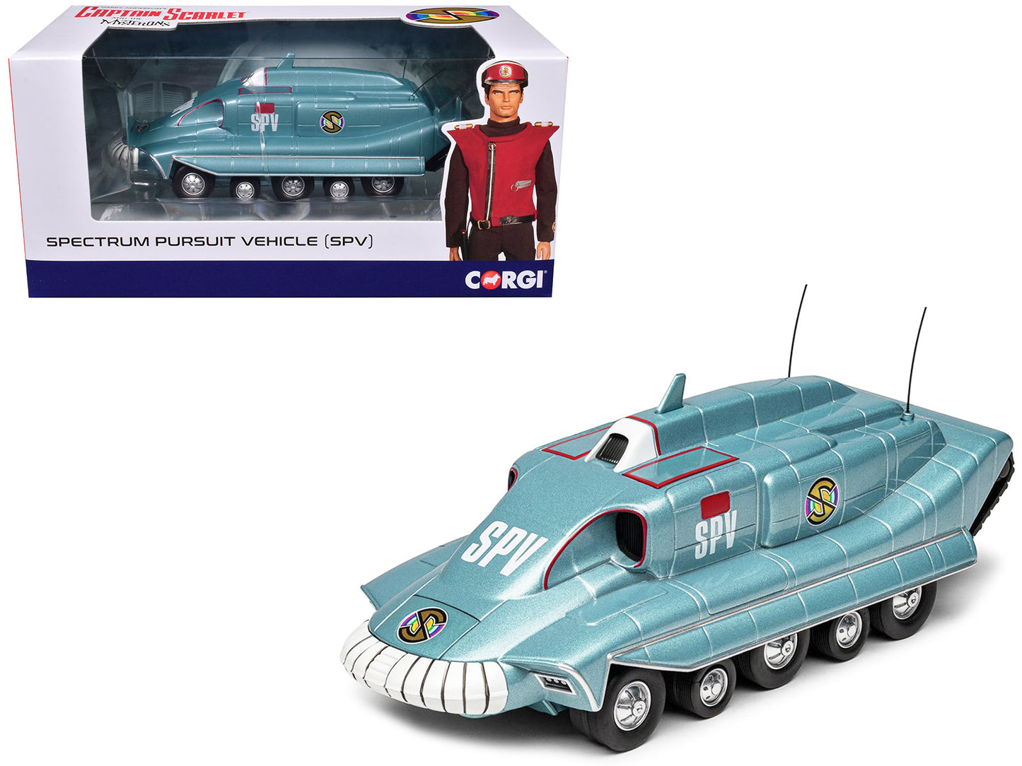 Spectrum Pursuit Vehicle (SPV) Blue Metallic "Captain Scarlet and the Mysterons" (1967-1968) TV Series Diecast Model by Corgi free shipping USA